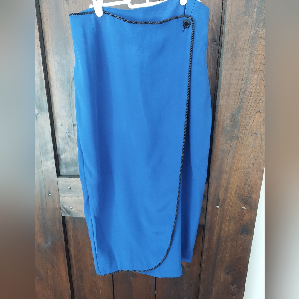 Vintage Theomiles Blue Silk Skirt